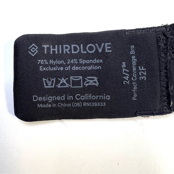 Third Love 24/7 Perfect Coverage Bra Black Size 32F - Picture 7 of 8
